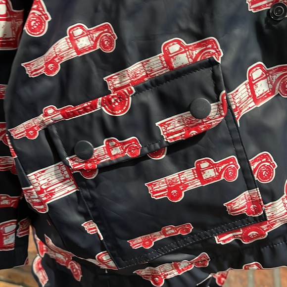 Kitestrings Navy & Red truck print Rain Coat size 5/6 - Picture 9 of 9